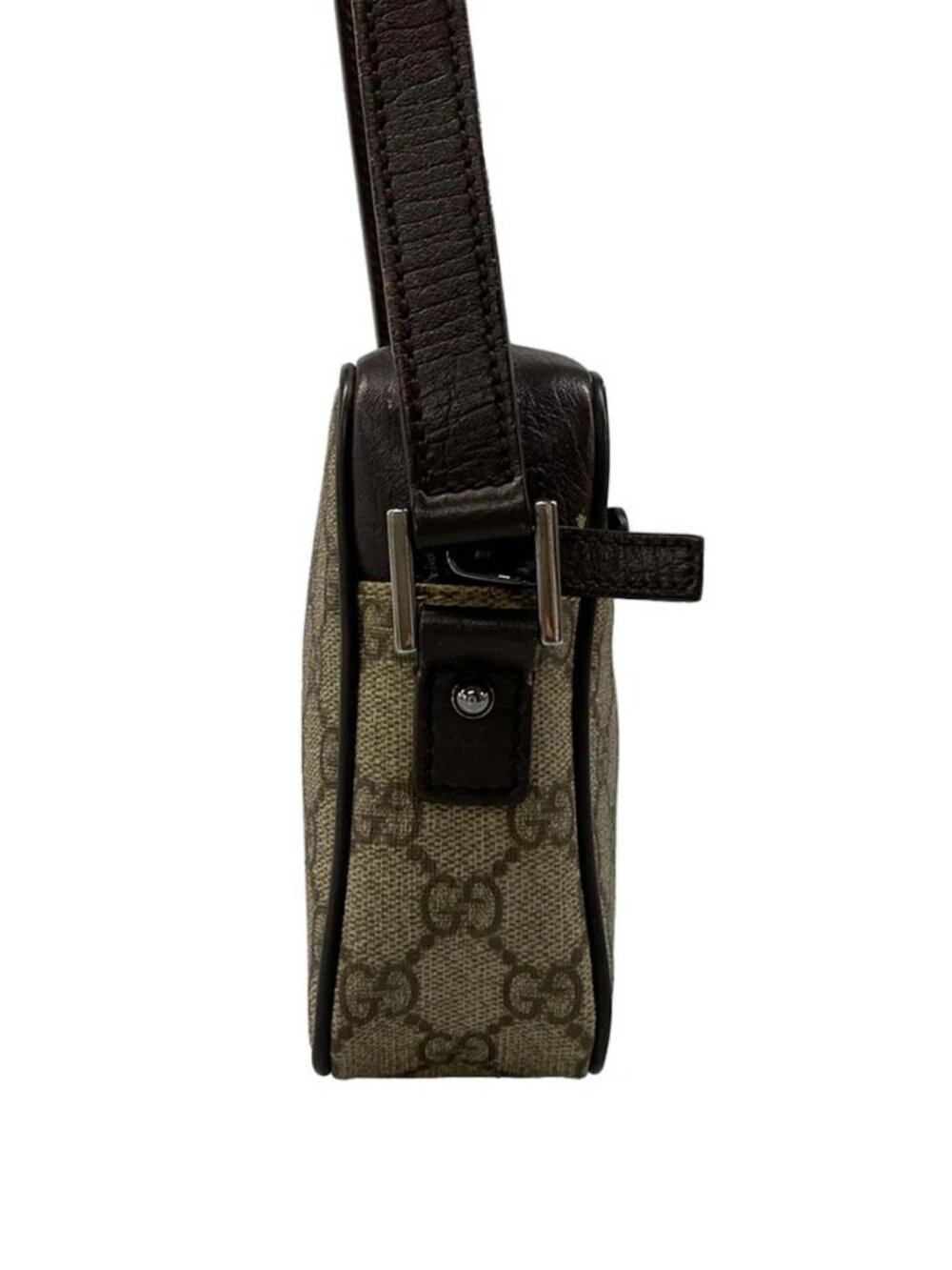 GUCCI GG Plus/GG Supreme/Sherry (Web) 162910 Dark Brown Red Multi PVC Leather - Picture 4 of 15
